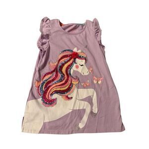 Isaac Mizrahi unicorn girls sz 10/12 Ruffle tee short sleeve top Purple